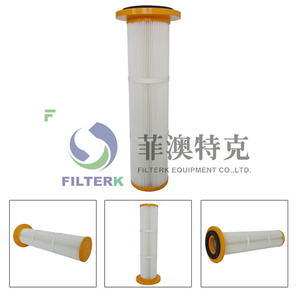 Plastik-Flansch-Kappe-Filter-Patronen-Staubabsaugung gefalteter Filterelement-zylinderförmiger industrieller Patronen-Staub-Kollektor