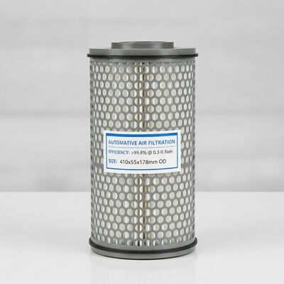 Untergröße 410x55 mm Kartusche Filterelement mit Filtrationseffizienz 998 Prozent Partikel größer als 03 bis 05um und oberer Durchmesser OD 178mm in der Automobilindustrie verwendet